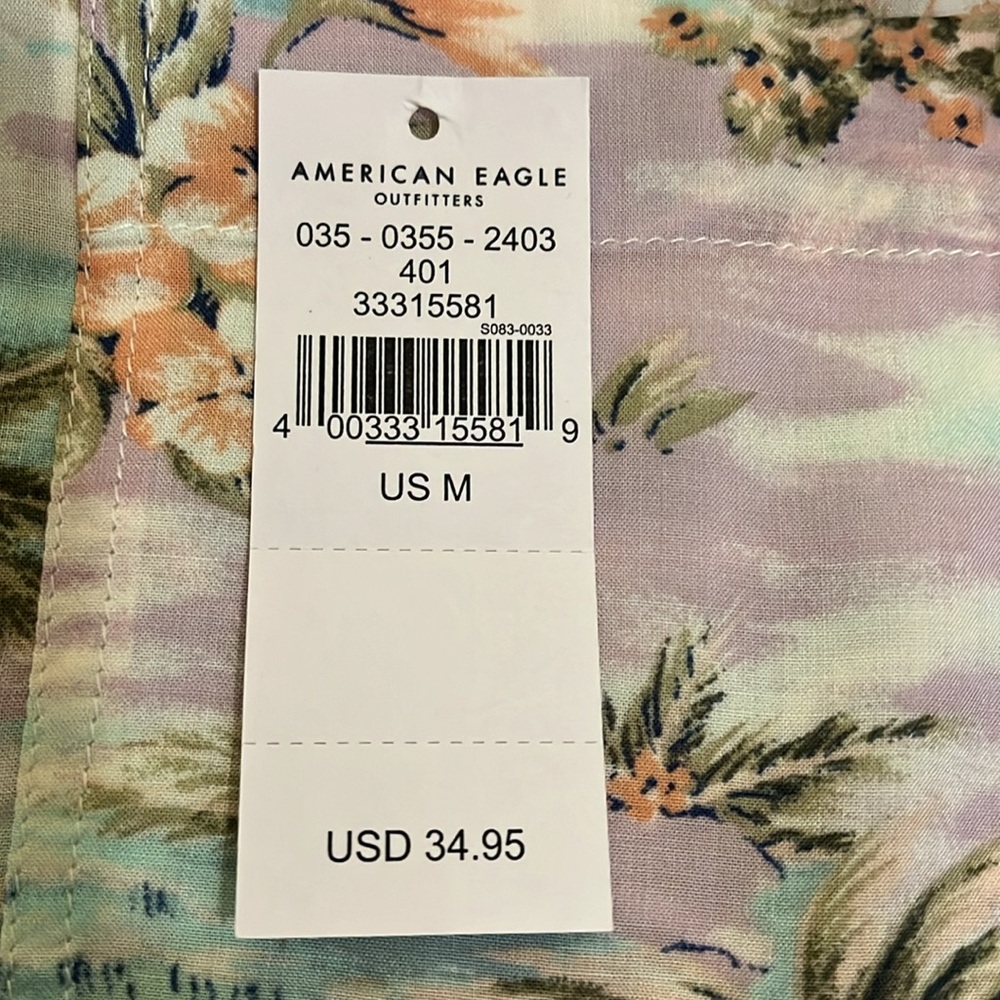 NWT American Eagle super soft palm tree tropical top size medium - Picture 9 of 9